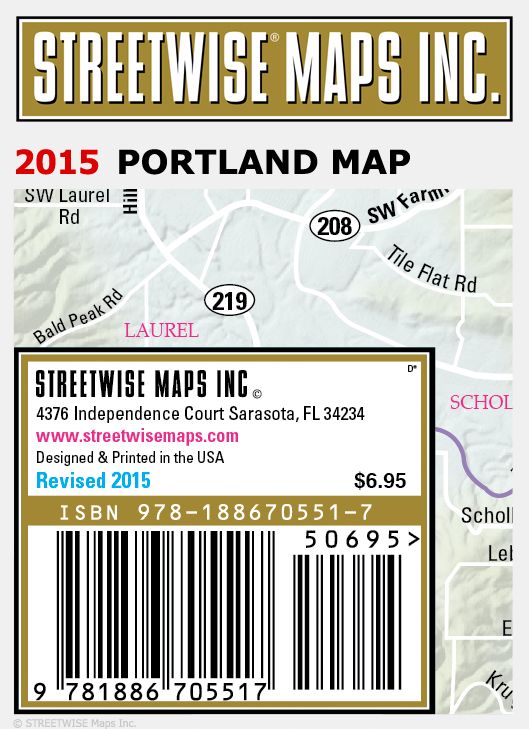 Streetwise Portland Map - Laminated City Center Street Map of Portland, Oregon - Folding Pocket Size Travel Map With Metro (2015)