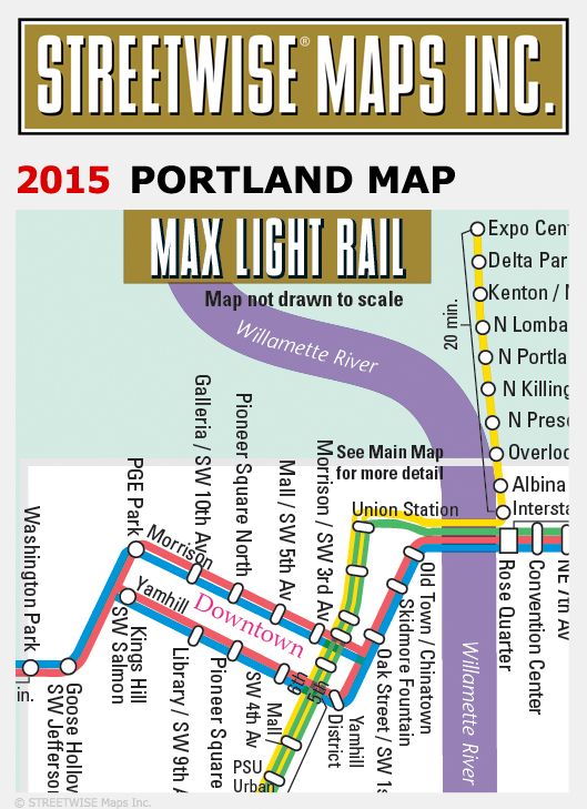 Streetwise Portland Map - Laminated City Center Street Map of Portland, Oregon - Folding Pocket Size Travel Map With Metro (2015)