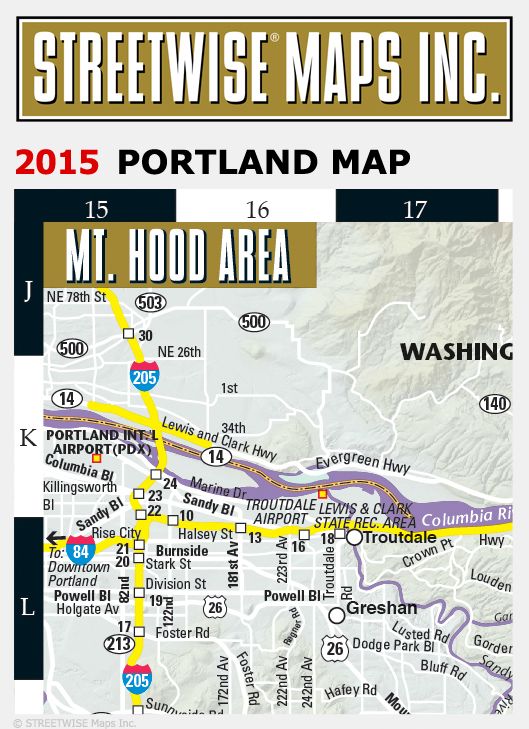 Streetwise Portland Map - Laminated City Center Street Map of Portland, Oregon - Folding Pocket Size Travel Map With Metro (2015)