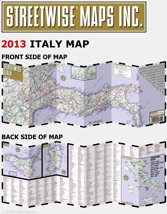 Streetwise Italy Map - Laminated Country Road Map of Italy - Folding Pocket Size Travel Map (2013)