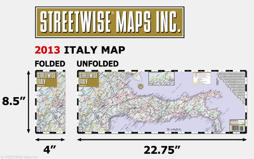 Streetwise Italy Map - Laminated Country Road Map of Italy - Folding Pocket Size Travel Map (2013)