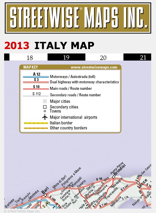 Streetwise Italy Map - Laminated Country Road Map of Italy - Folding Pocket Size Travel Map (2013)