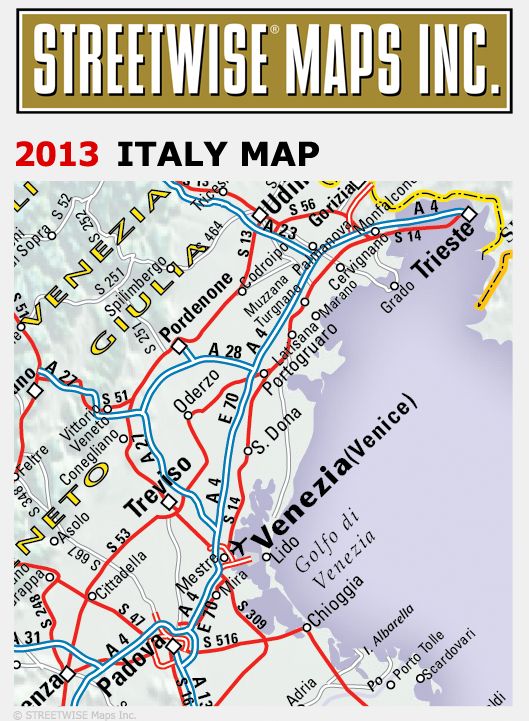 Streetwise Italy Map - Laminated Country Road Map of Italy - Folding Pocket Size Travel Map (2013)