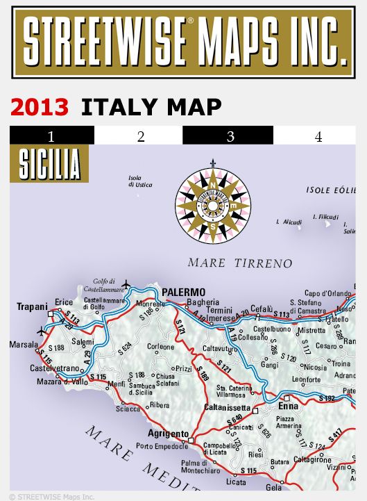Streetwise Italy Map - Laminated Country Road Map of Italy - Folding Pocket Size Travel Map (2013)