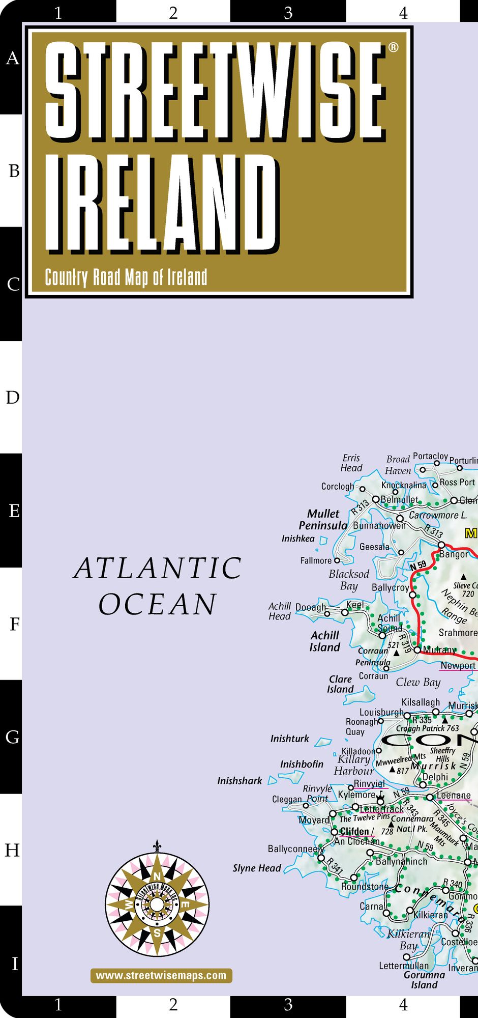 Streetwise Ireland Map - Laminated Country Road Map of Ireland - Folding Pocket Size Travel Map (2014)