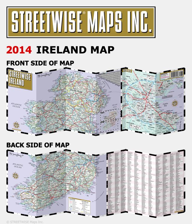 Streetwise Ireland Map - Laminated Country Road Map of Ireland - Folding Pocket Size Travel Map (2014)