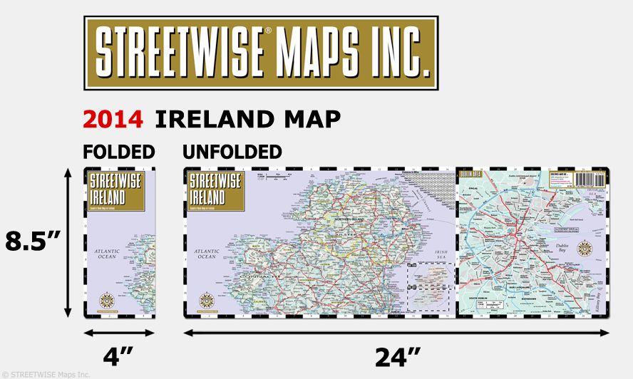 Streetwise Ireland Map - Laminated Country Road Map of Ireland - Folding Pocket Size Travel Map (2014)