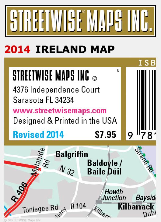 Streetwise Ireland Map - Laminated Country Road Map of Ireland - Folding Pocket Size Travel Map (2014)