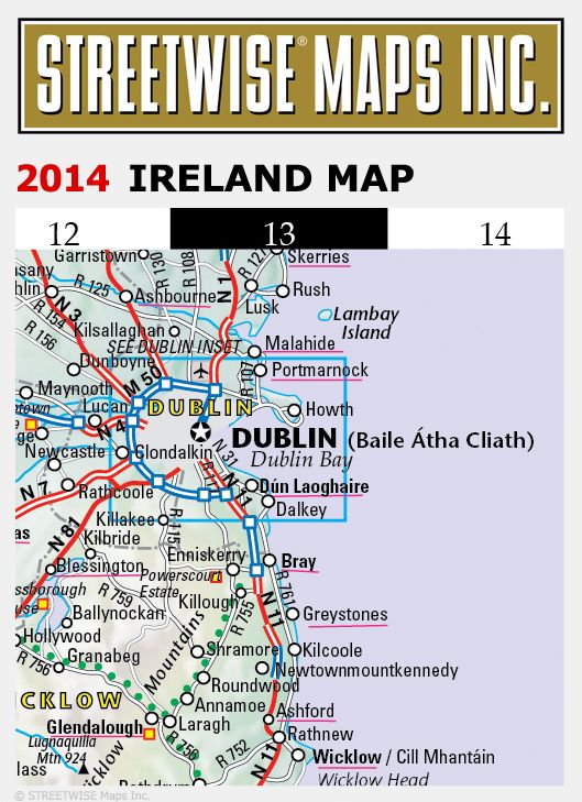 Streetwise Ireland Map - Laminated Country Road Map of Ireland - Folding Pocket Size Travel Map (2014)