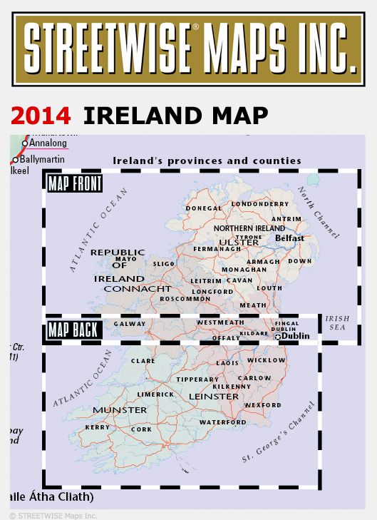 Streetwise Ireland Map - Laminated Country Road Map of Ireland - Folding Pocket Size Travel Map (2014)