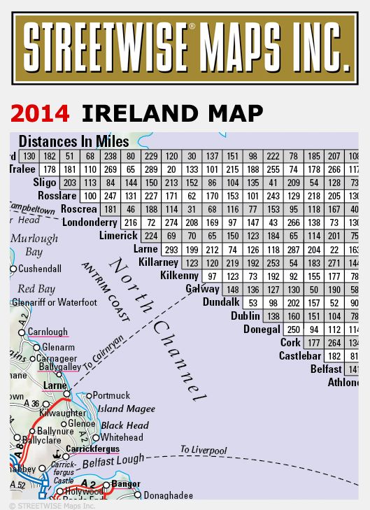 Streetwise Ireland Map - Laminated Country Road Map of Ireland - Folding Pocket Size Travel Map (2014)