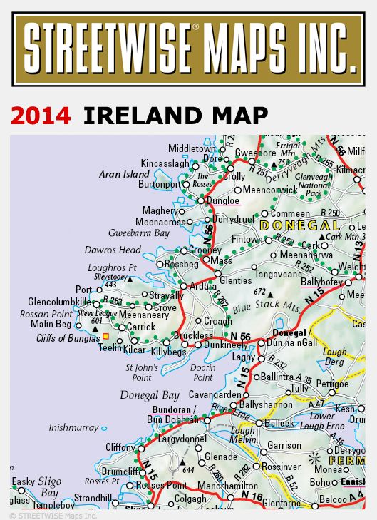 Streetwise Ireland Map - Laminated Country Road Map of Ireland - Folding Pocket Size Travel Map (2014)