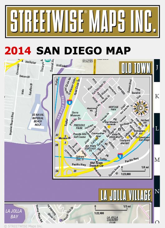 Streetwise San Diego Map - Laminated City Center Street Map of San Diego, California - Folding Pocket Size Travel Map With Metro (2014)