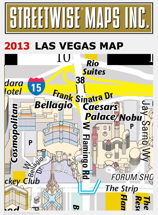 Streetwise Las Vegas Map - Laminated City Center Street Map of Las Vegas, Nevada - Folding Pocket Size Travel Map (2013)