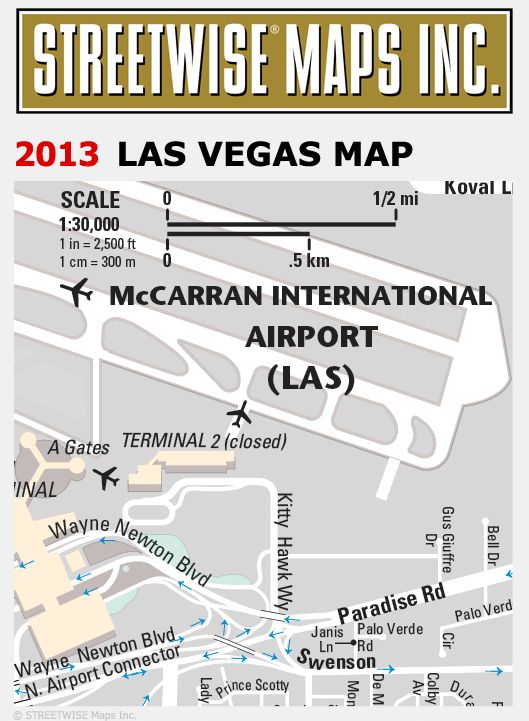 Streetwise Las Vegas Map - Laminated City Center Street Map of Las Vegas, Nevada - Folding Pocket Size Travel Map (2013)