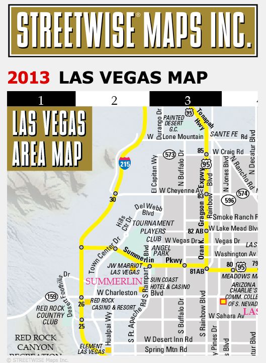 Streetwise Las Vegas Map - Laminated City Center Street Map of Las Vegas, Nevada - Folding Pocket Size Travel Map (2013)
