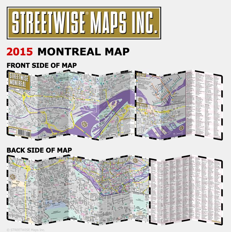 Streetwise Montreal Map - Laminated City Center Street Map of Montreal, Canada - Folding Pocket Size Travel Map With Metro (2015)