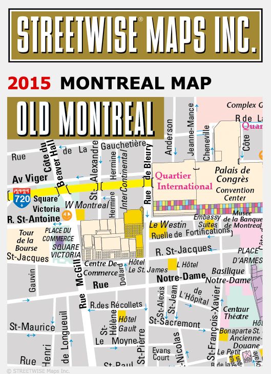 Streetwise Montreal Map - Laminated City Center Street Map of Montreal, Canada - Folding Pocket Size Travel Map With Metro (2015)