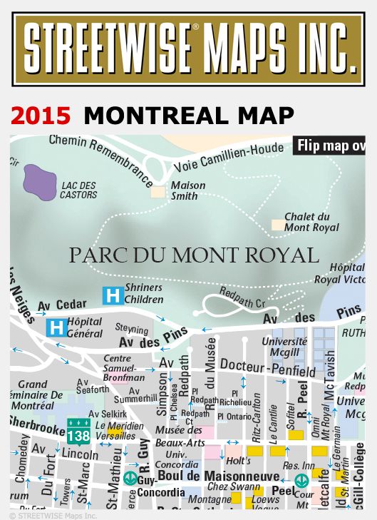 Streetwise Montreal Map - Laminated City Center Street Map of Montreal, Canada - Folding Pocket Size Travel Map With Metro (2015)