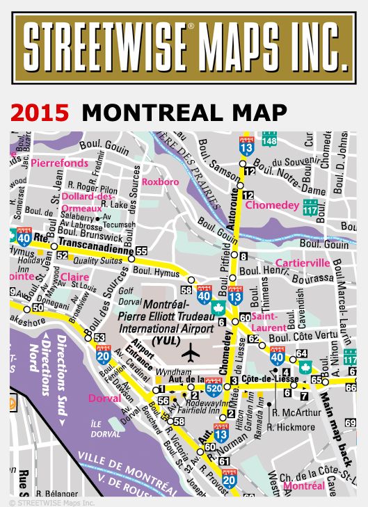 Streetwise Montreal Map - Laminated City Center Street Map of Montreal, Canada - Folding Pocket Size Travel Map With Metro (2015)