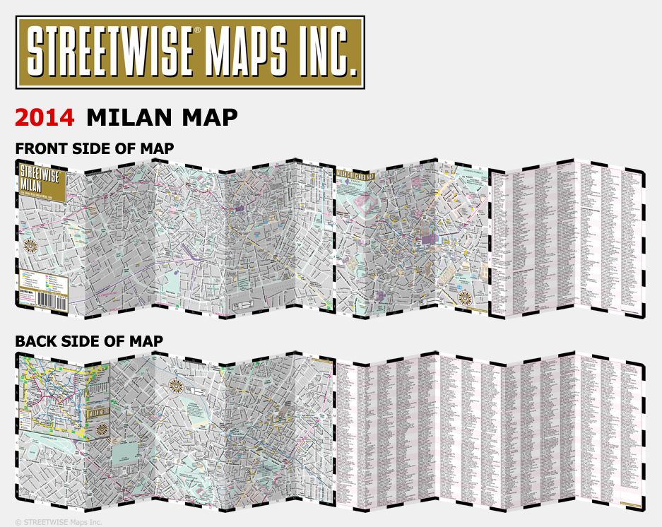Streetwise Milan Map - Laminated City Center Street Map of Milan, Italy - Folding Pocket Size Travel Map With Metro (2014)