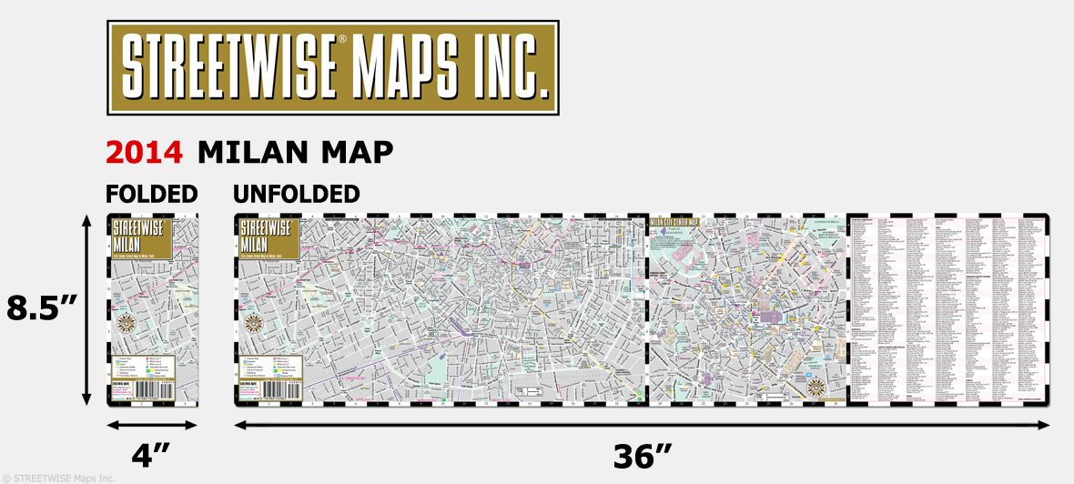 Streetwise Milan Map - Laminated City Center Street Map of Milan, Italy - Folding Pocket Size Travel Map With Metro (2014)
