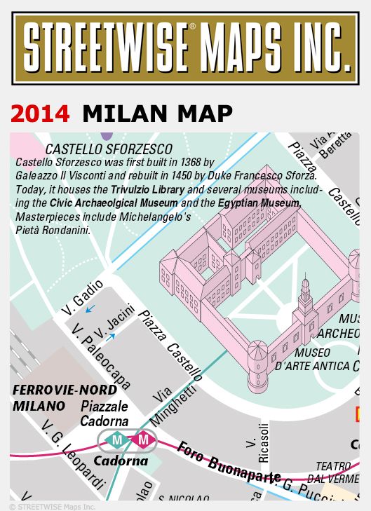 Streetwise Milan Map - Laminated City Center Street Map of Milan, Italy - Folding Pocket Size Travel Map With Metro (2014)
