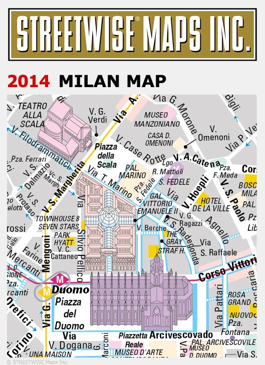 Streetwise Milan Map - Laminated City Center Street Map of Milan, Italy - Folding Pocket Size Travel Map With Metro (2014)