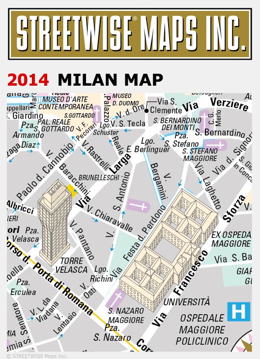 Streetwise Milan Map - Laminated City Center Street Map of Milan, Italy - Folding Pocket Size Travel Map With Metro (2014)