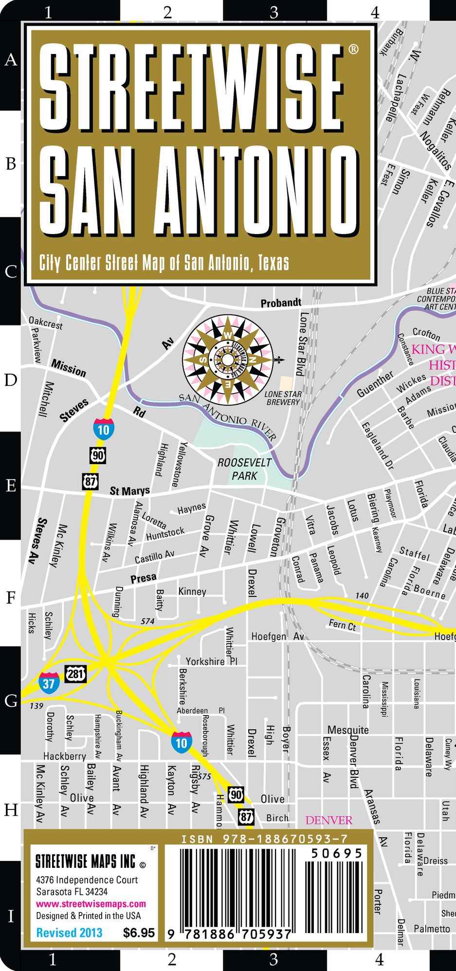 Streetwise San Antonio Map - Laminated City Center Street Map of San Antonio, Texas - Folding Pocket Size Travel Map (2013)