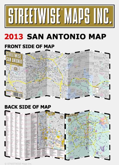 Streetwise San Antonio Map - Laminated City Center Street Map of San Antonio, Texas - Folding Pocket Size Travel Map (2013)