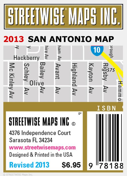 Streetwise San Antonio Map - Laminated City Center Street Map of San Antonio, Texas - Folding Pocket Size Travel Map (2013)