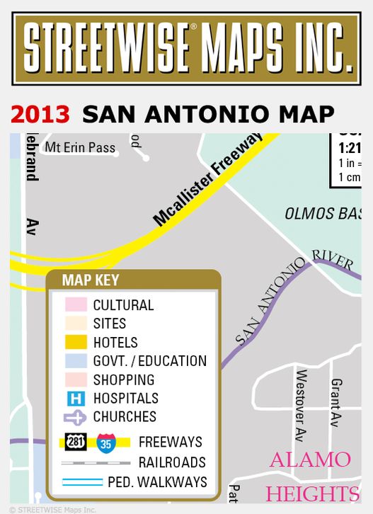 Streetwise San Antonio Map - Laminated City Center Street Map of San Antonio, Texas - Folding Pocket Size Travel Map (2013)