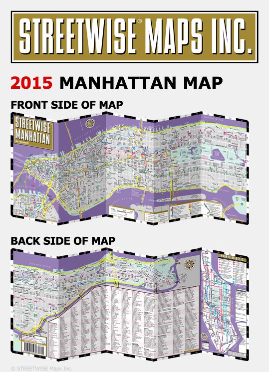 Streetwise Manhattan Map - Laminated City Street Map of Manhattan, New York - Folding Pocket Size Travel Map With Subway (2015)