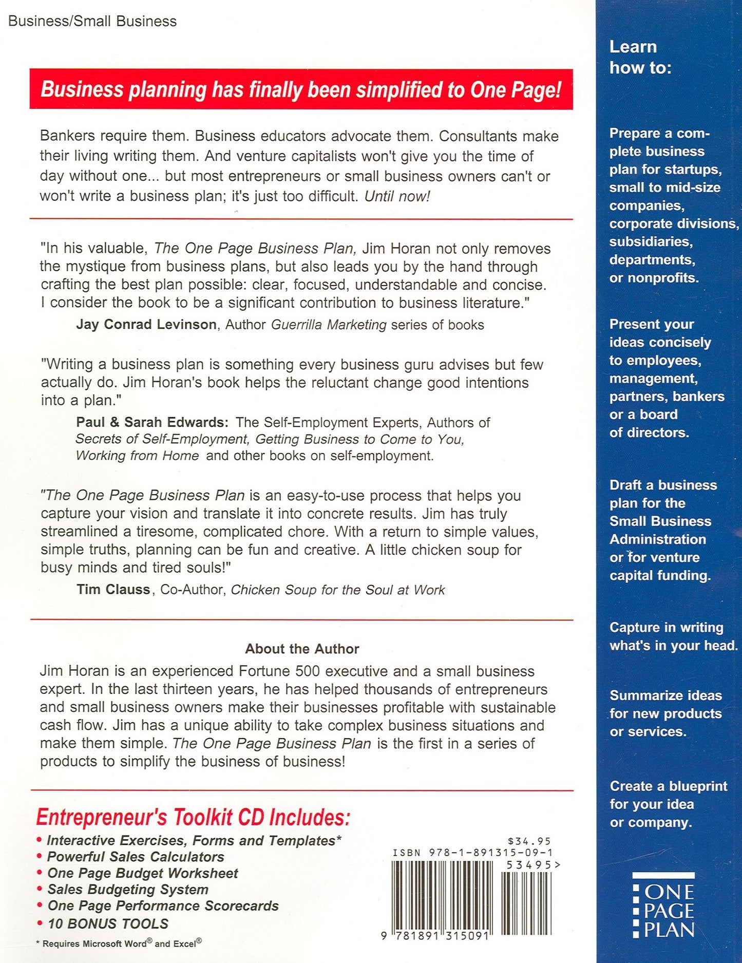 The One Page Business Plan