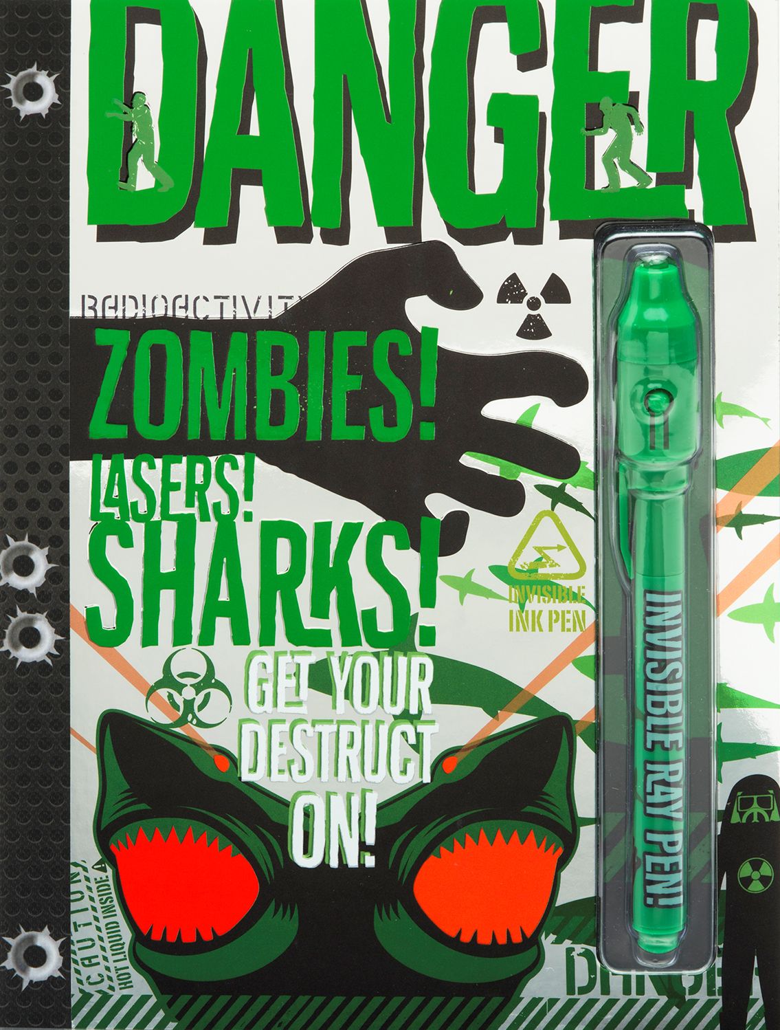 Danger Zombies Lasers Sh-W/Pen [With Pens/Pencils]
