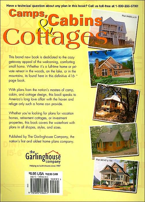 Camps, Cabins and Cottages: 458 Classic Home Plans for Part-Time or Year-Round Living