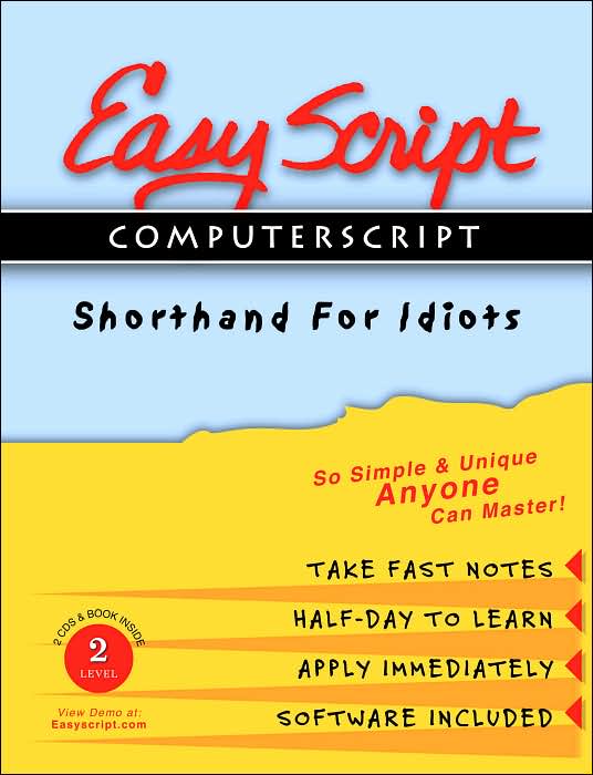 Easyscript/Computerscript II Unique Speed Writing, Typing and Transcription Method to Take Fast Notes, Dictation and Transcribe Using Computer (128 page workbook, CS software & 2 audio cassettes 20-80wpm with manual)