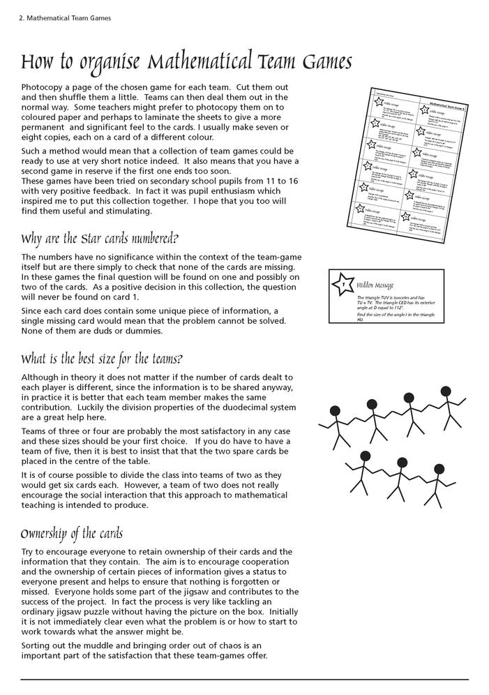 Mathematical Team Games: Enjoyable activities to enhance the curriculum