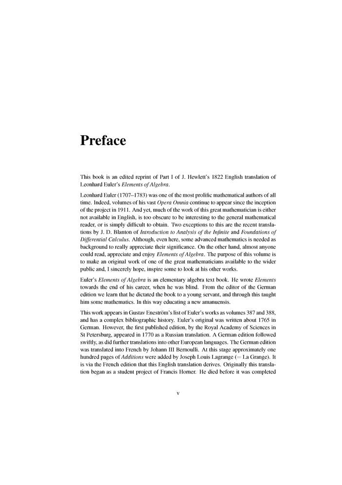 Elements of Algebra