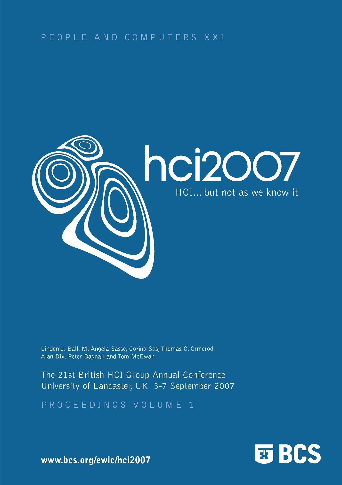 Proceedings Of Hci 2007 (Vol 1) - Hci...But Not As We Know It