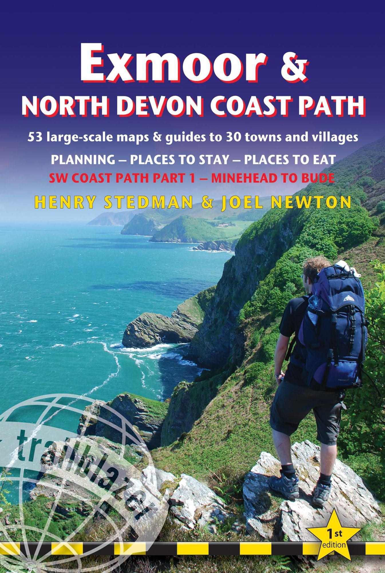 Exmoor & North Devon Coast Path: (SW Coast Path Part 1) British Walking Guide with 53 large-scale walking maps, places to stay, places to eat
