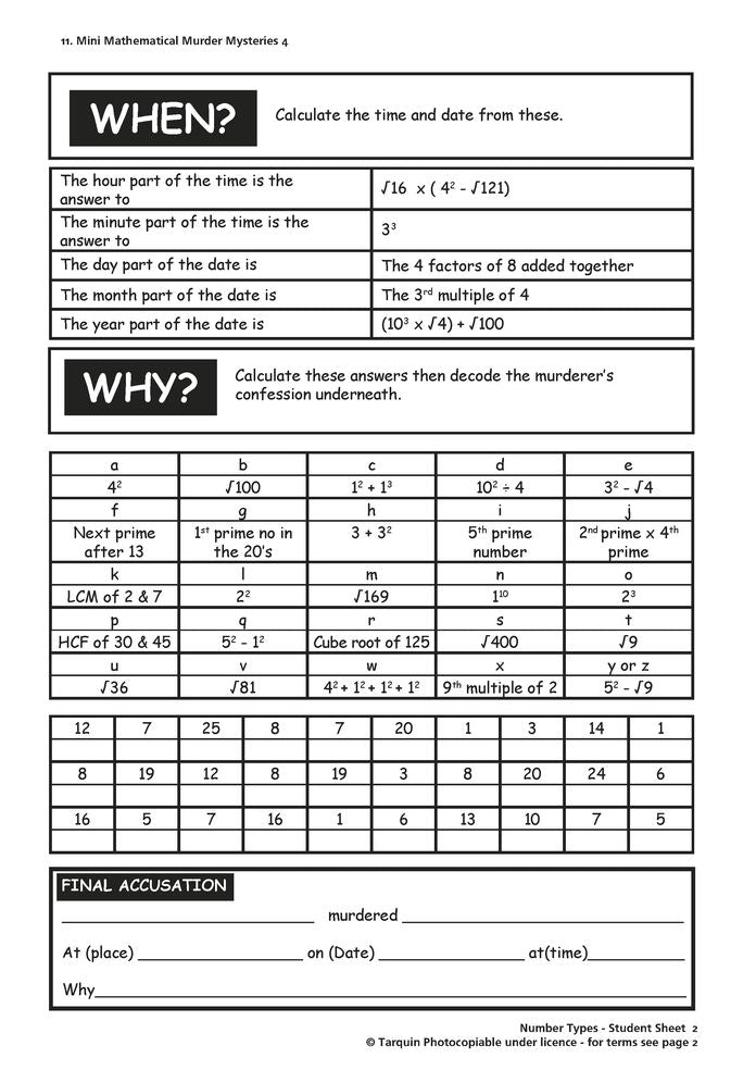 Mini Mathematical Murder Mysteries: Sixteen Activities to Stretch and Engage Ages 11-13