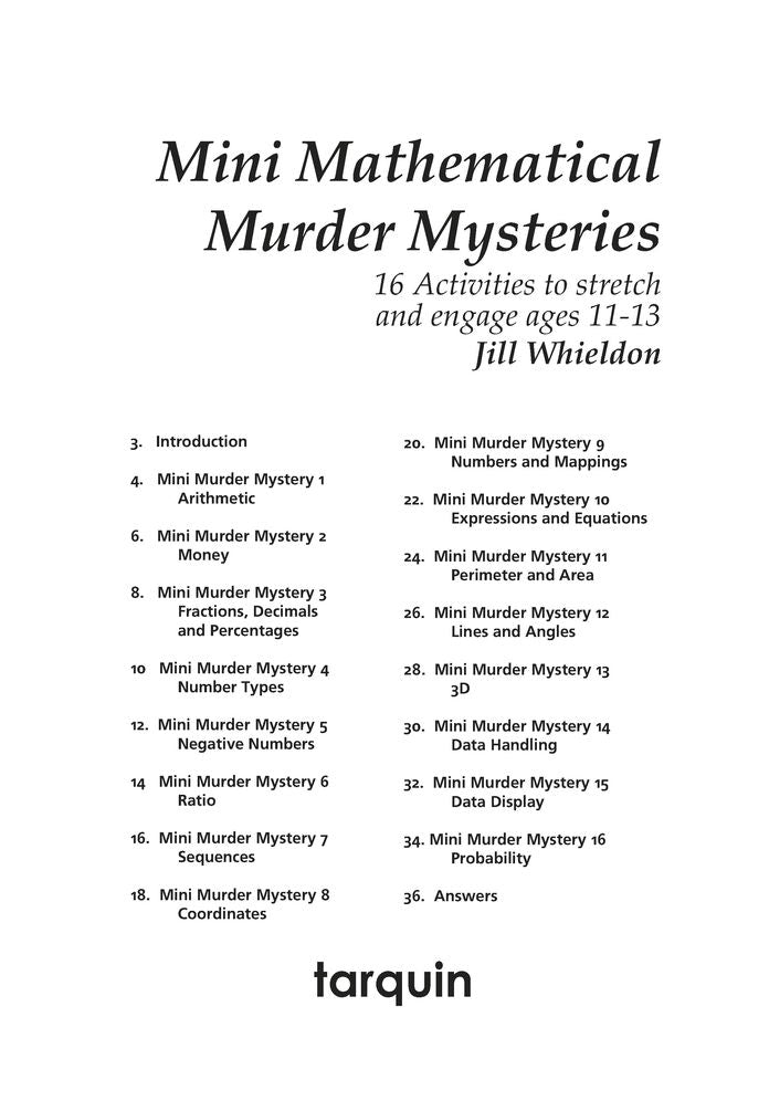 Mini Mathematical Murder Mysteries: Sixteen Activities to Stretch and Engage Ages 11-13