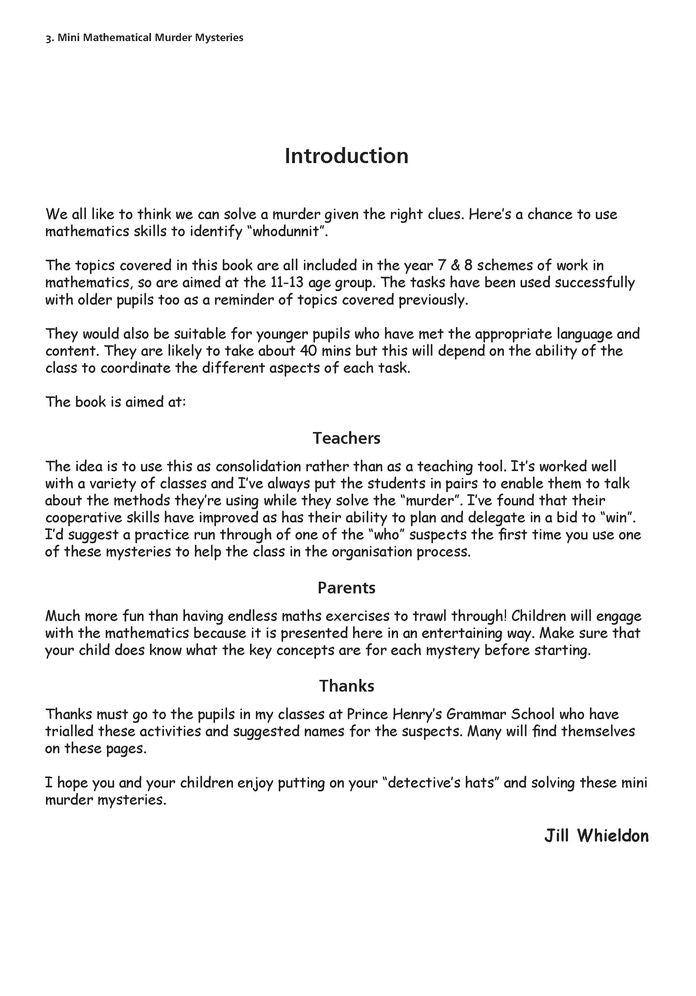 Mini Mathematical Murder Mysteries: Sixteen Activities to Stretch and Engage Ages 11-13
