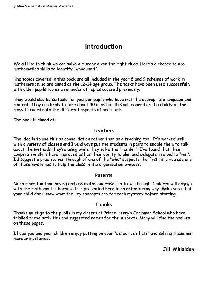More Mini Mathematical Murder Mysteries: Sixteen Activities to Stretch and Engage Ages 13-15