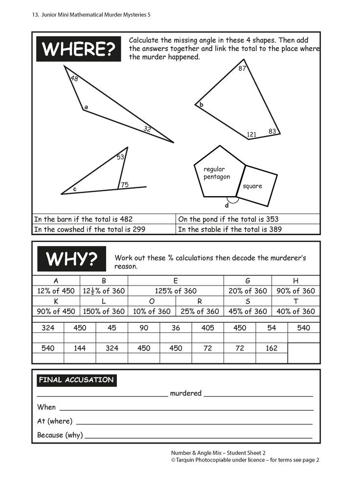 Junior Mini Mathematical Murder Mysteries