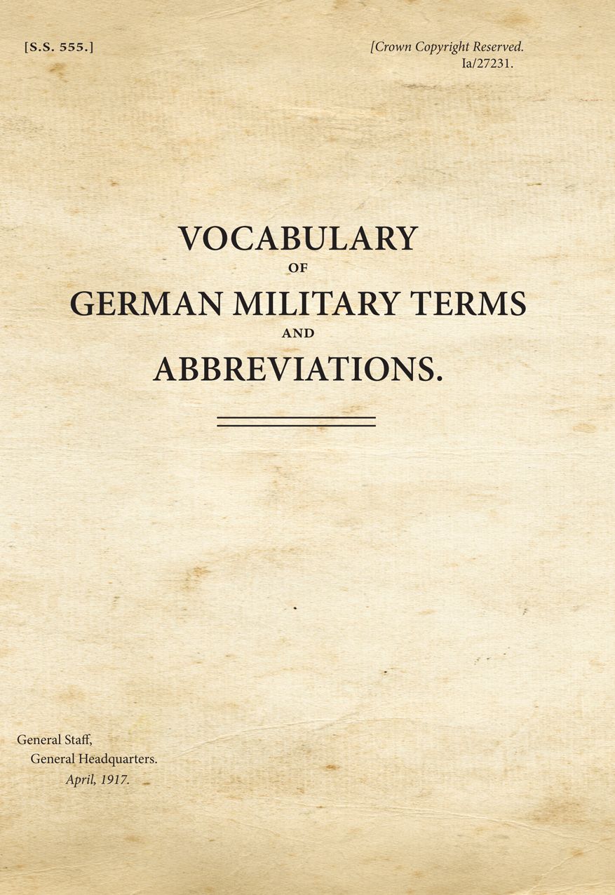Vocabulary of German Military Terms and Abbreviations: SS555