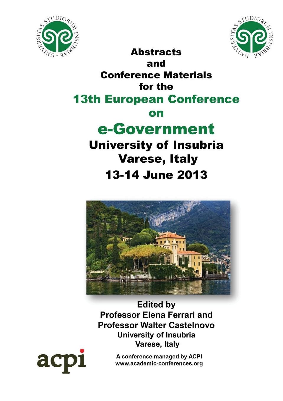 ECEG 3013 - Proceedings of the 13th European Conference on e-Government