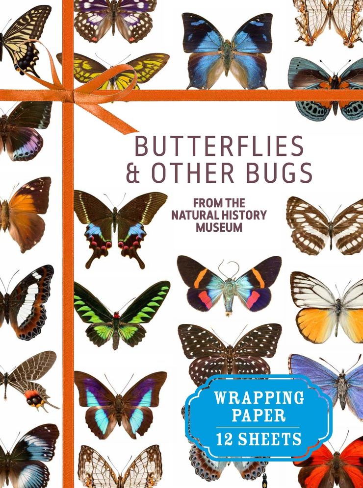 Butterflies & Other Bugs from the Natural History Museum: Wrapping Paper: 12 Sheets